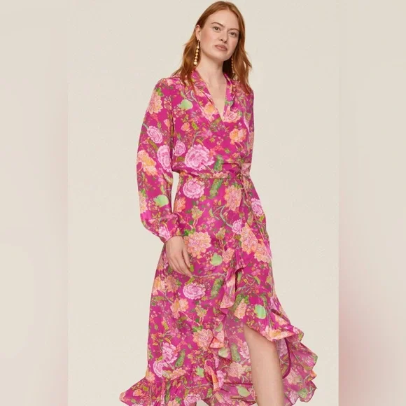 ROCOCO SAND Chloe Wrap Maxi Dress in Pink Size XS Long Gown - Picture 6 of 9